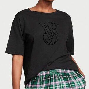 Victoria's Secret Velvet Logo Oversized Tee, M